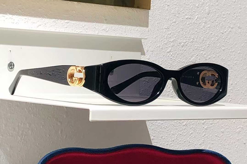 GG1660S Sunglasses Black Gold Gray