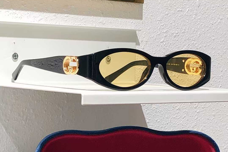 GG1660S Sunglasses Black Gold Yellow