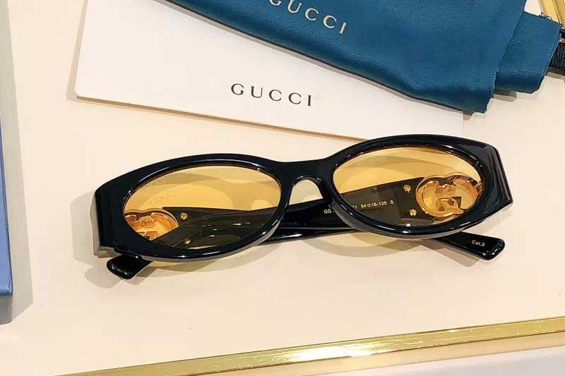 GG1660S Sunglasses Black Gold Yellow