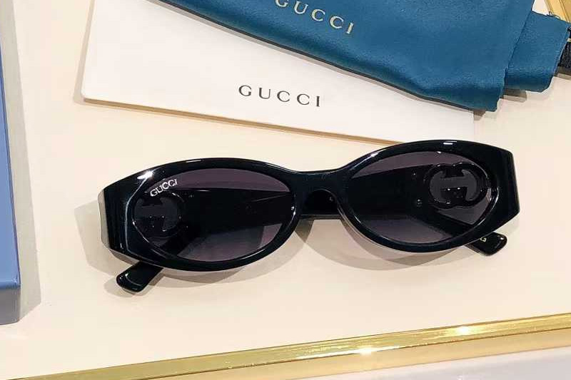 GG1660S Sunglasses Black Silver Gradient Gray