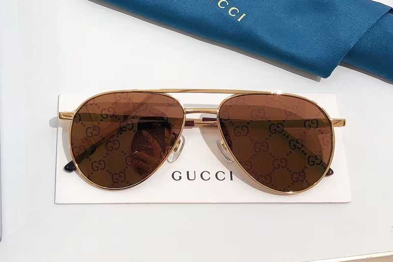 GG1679S Sunglasses Gold Brown Logo