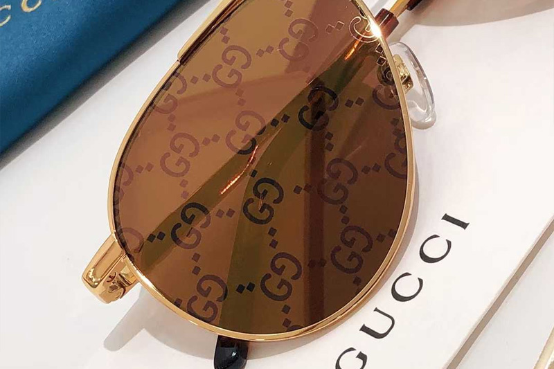GG1679S Sunglasses Gold Brown Logo