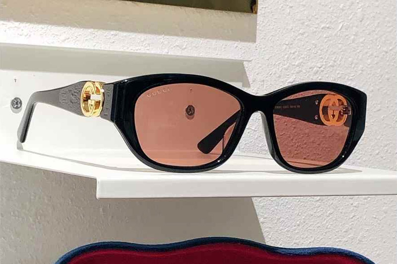 GG1826S Sunglasses Black Gold Pink