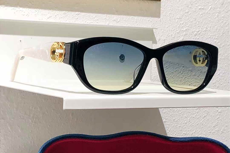 GG1826S Sunglasses Black White Gradient Blue