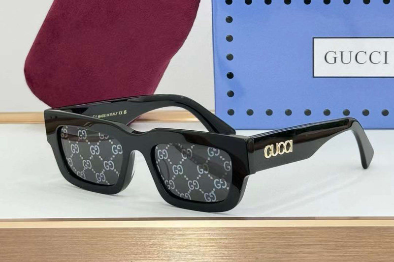 GG1838S Sunglasses Black Gray Logo