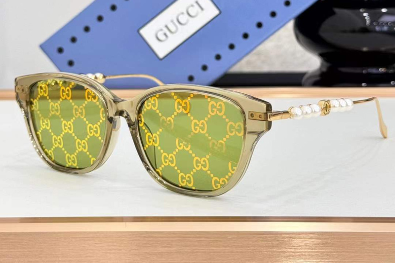 GG1972OA Sunglasses Brown Green Logo