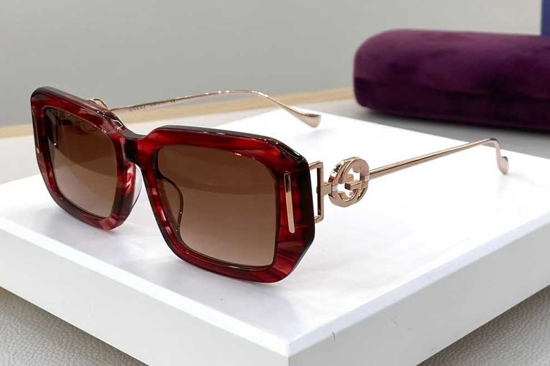 GG9953S Sunglasses Red Gradient Brown