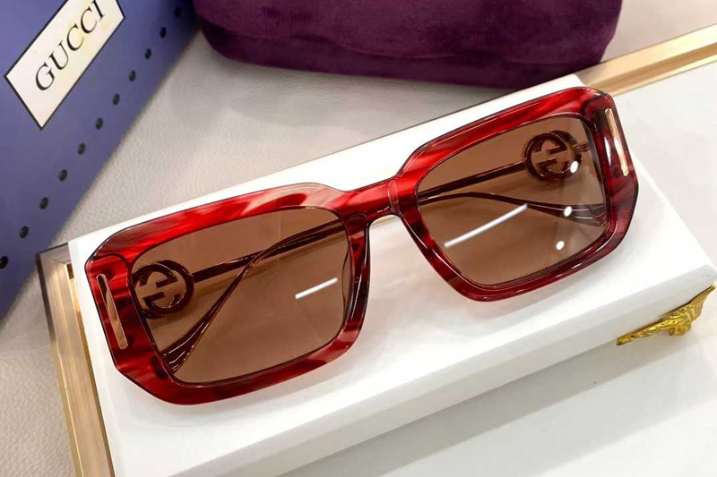 GG9953S Sunglasses Red Gradient Brown