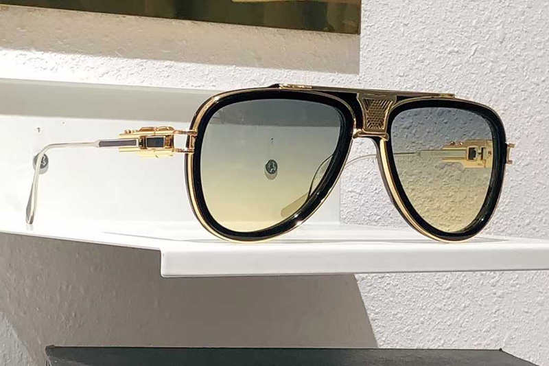 Grand Decade DTS460 Sunglasses Black Gold Gradient Green