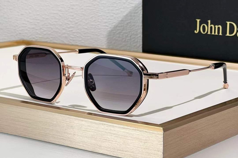Harrison Sunglasses Black Rose Gold Gradient Gray