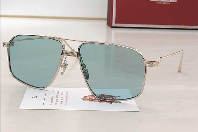 Jagger Sunglasses Silver Light Green
