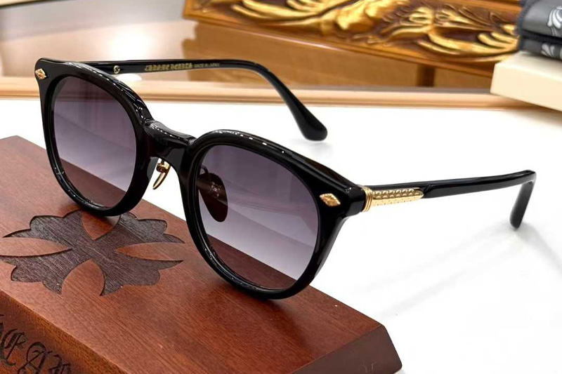 Just In-A Sunglasses Black Gold Gradient Gray