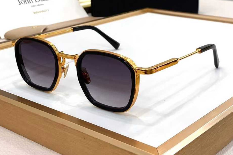 Leo2 Sunglasses Black Gold Gradient Gray