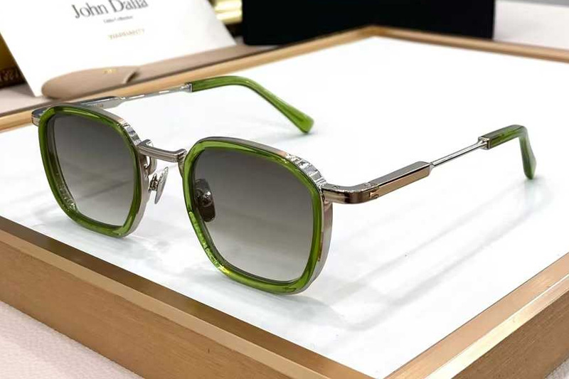 Leo2 Sunglasses Green Silver Gradient Gray