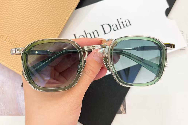 Leo2 Sunglasses Green Silver Gradient Gray