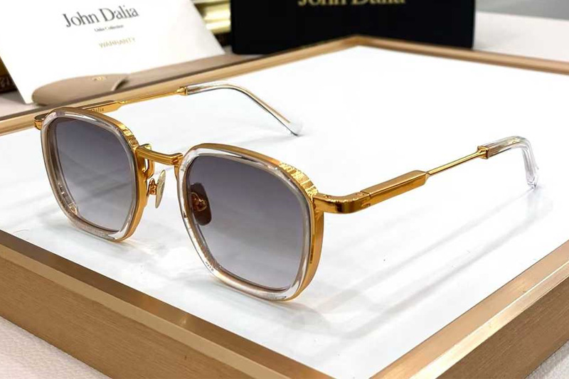 Leo2 Sunglasses Transparent Gold Gradient Gray