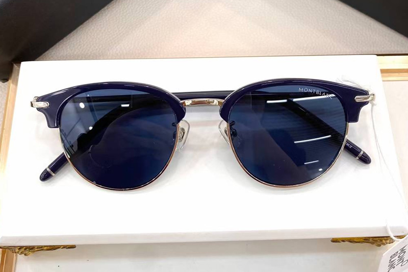 MB0408O Sunglasses Blue Silver Blue
