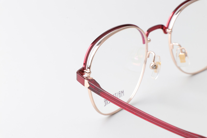 MS1026 Eyeglasses Red Gold