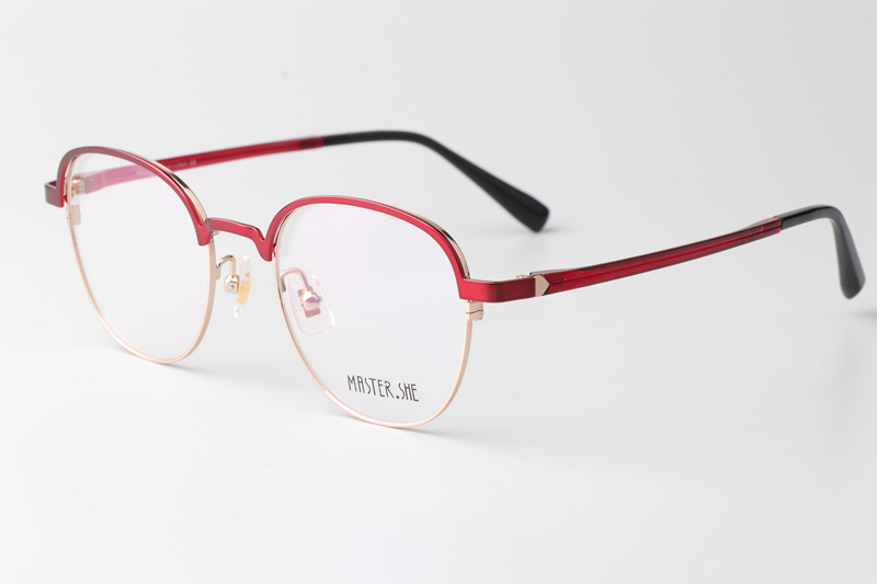 MS1026 Eyeglasses Red Gold