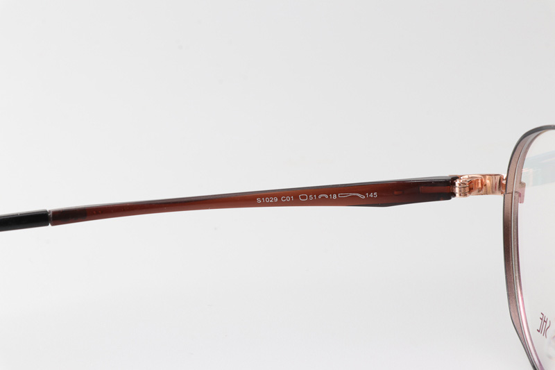 MS1029 Eyeglasses Black Gold Brown