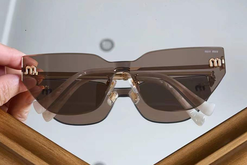 MU101AV Sunglasses Gold White Brown