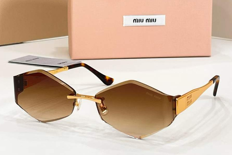 MU140AV Sunglasses Gold Gradient Brown