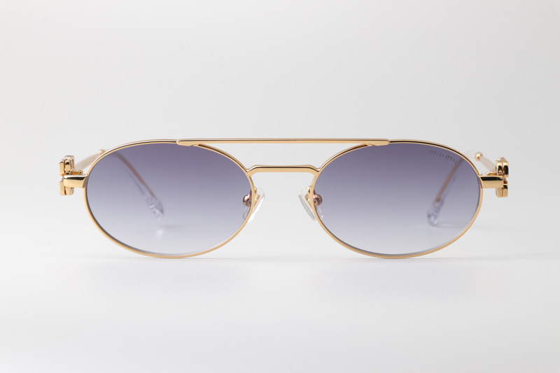 MU54ZS Sunglasses Gold Gradient Gray