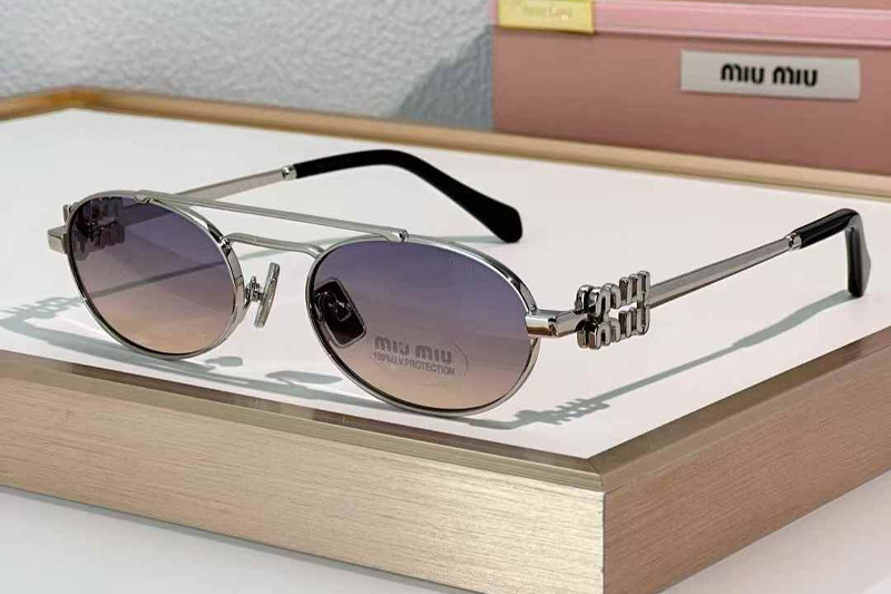 MU54ZS Sunglasses Silver Gradient Blue
