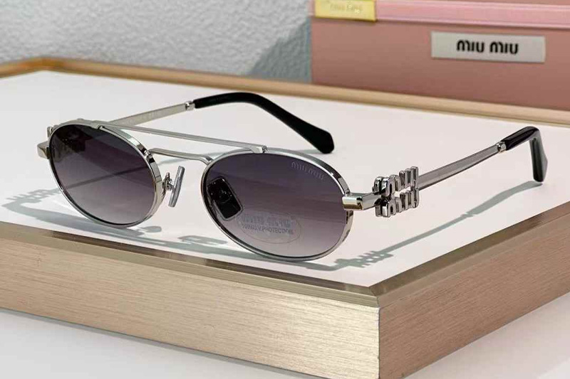MU54ZS Sunglasses Silver Gradient Gray