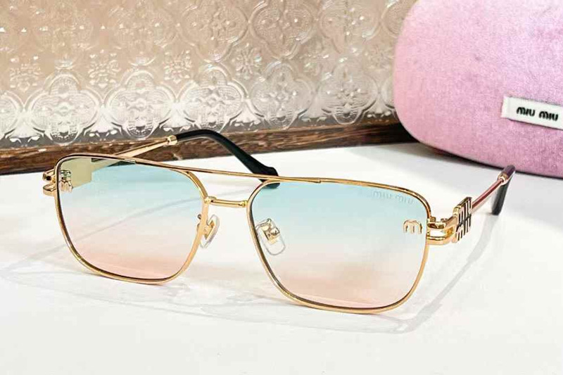 MU90Z Sunglasses Gold Gradient Blue