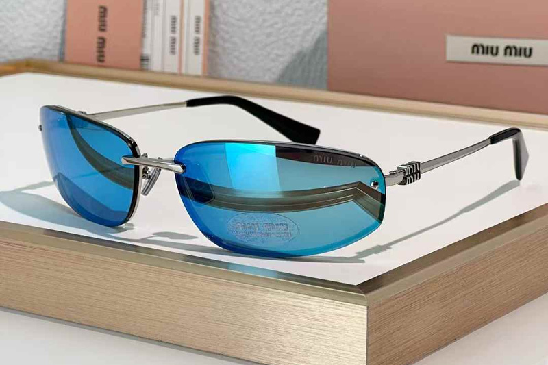 MUA50S Sunglasses Silver Blue Flash