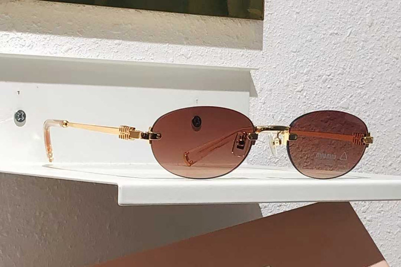 MUA54 Sunglasses Gold Gradient Brown