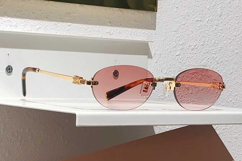 MUA54 Sunglasses Gold Gradient Pink