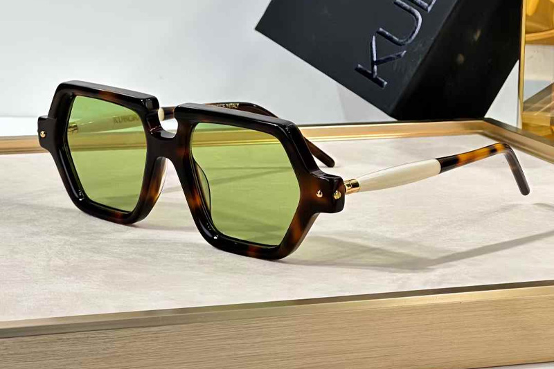 Maske P19 Sunglasses Tortoise White Green