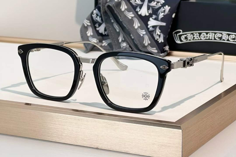 Overpoked Eyeglasses Black Silver