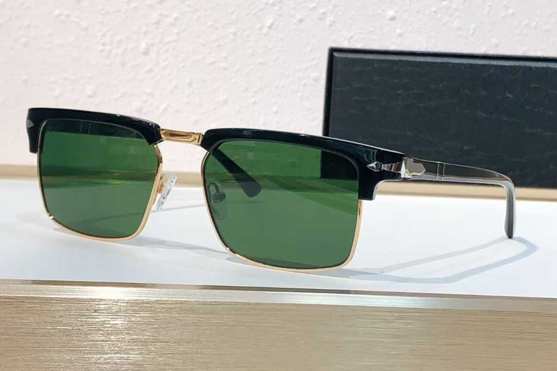 PL3102V Sunglasses Black Gold Green