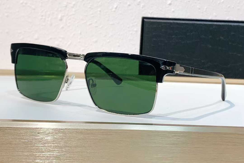 PL3102V Sunglasses Black Silver Green