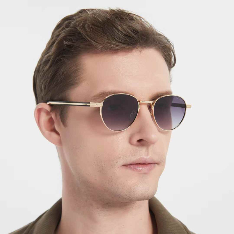 PRB52S Sunglasses Gold Black Gradient Gray