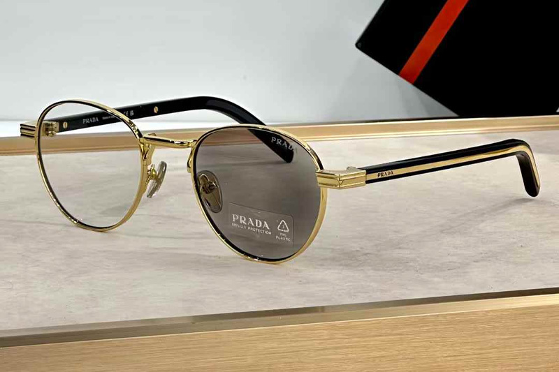 PRB52S Sunglasses Gold Black Photochromic Gray