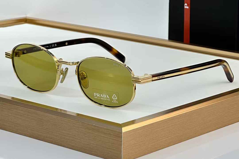 PRB53S Sunglasses Gold Tortoise Green