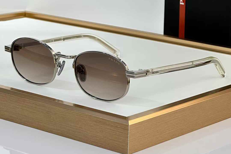 PRB53S Sunglasses Silver Transparent Gradient Brown