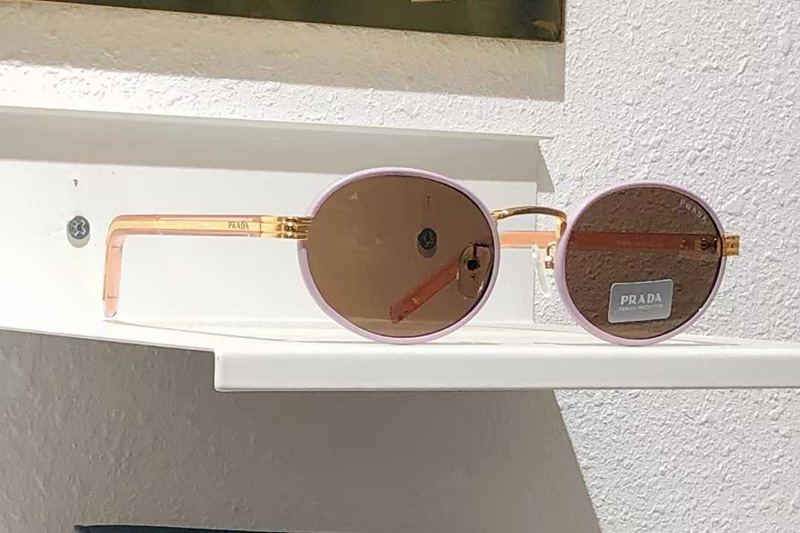 PRB56S Sunglasses Pink Gold Brown