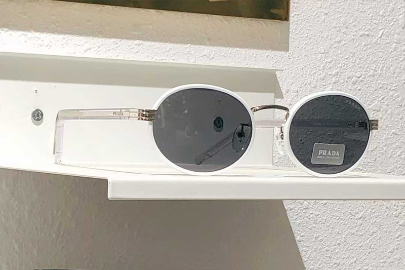 PRB56S Sunglasses White Transparent Gray