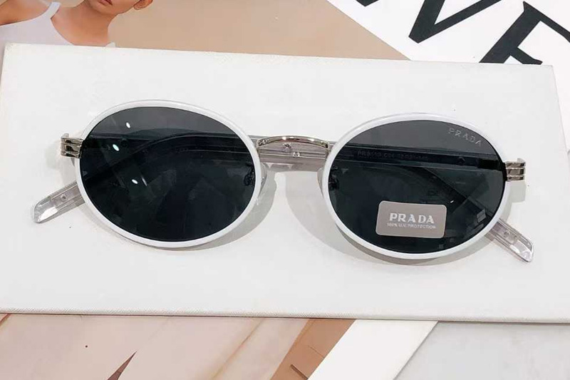 PRB56S Sunglasses White Transparent Gray