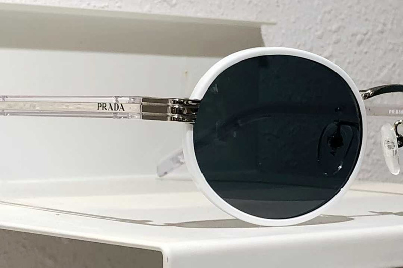 PRB56S Sunglasses White Transparent Gray