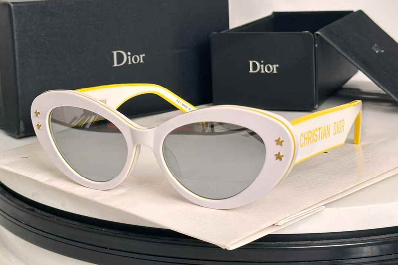 Pacific B1U Sunglasses White Yellow Gray