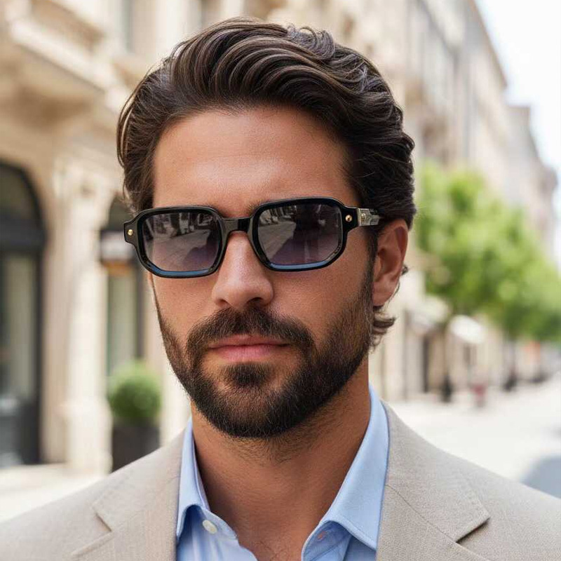 Project P06 Sunglasses Black Gold Gradient Gray