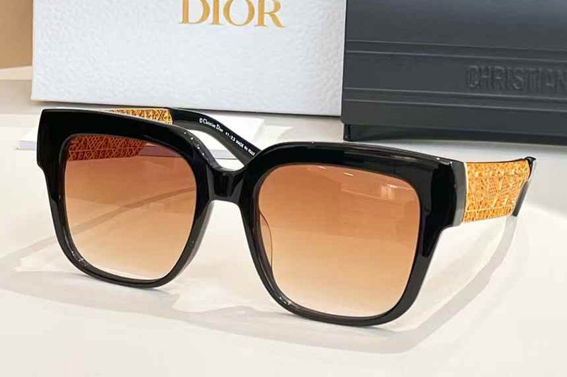 Resille S1I Sunglasses Black Gold Gradient Brown