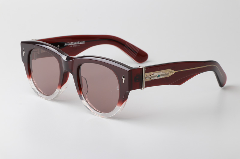 Rollingsun Sunglasses Red Transparent Pink