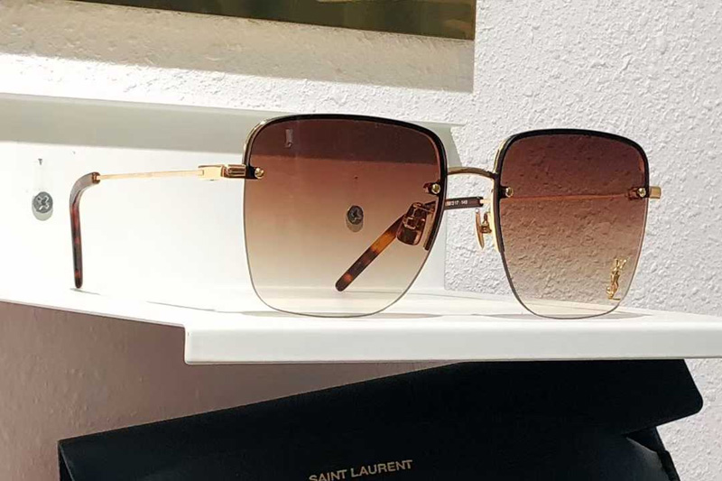 SL312M Sunglasses Gold Gradient Brown